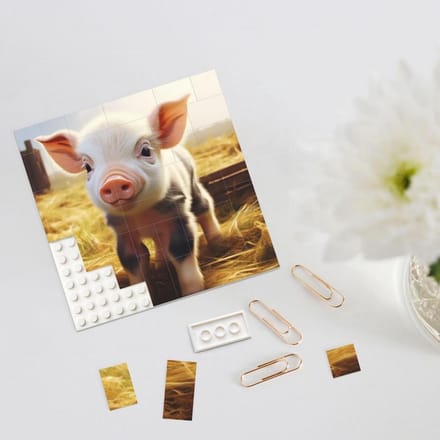 Bouwsteen Puzzel - 3D Baksteen - Decoratie Maken - Dubbelzijdig Ontwerp - M - Wit
