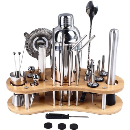 20-delige Cocktailshaker Set RVS Veelzijdig Stijlvolle Look Professionele Gemixte Drank Cocktail gray