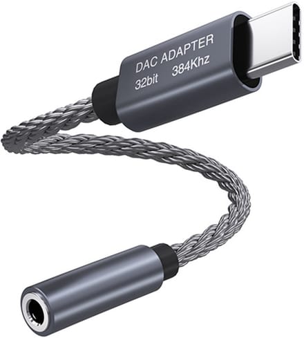 32bit / 384kHz USB-C naar 3,5mm audio-adapterkabel DAC-adapter
