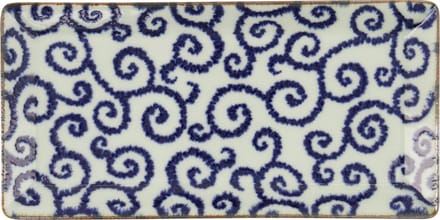 Tokyo Design Studio - Ten Karakusa Serveerbord - Blauw/Wit - 23 x 11,5 cm - Porselein