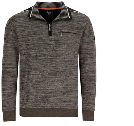 Hajo - Heren sweater met rits - Nougat Melange - Maat 4XL
