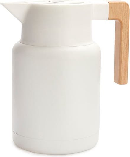 Balvi Thermoskan 1,3 Liter Rvs/hout Wit/naturel