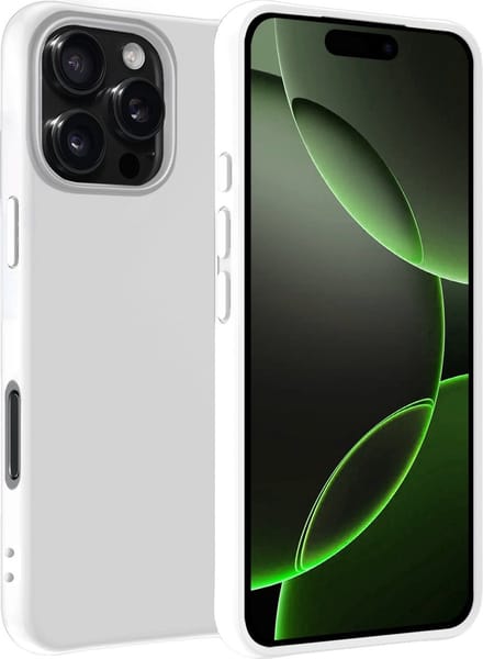 Hoesje Geschikt voor Apple iPhone 16 Pro Max - Sterk & Shockproof - Hoes Cover - Siliconen Case - Wit