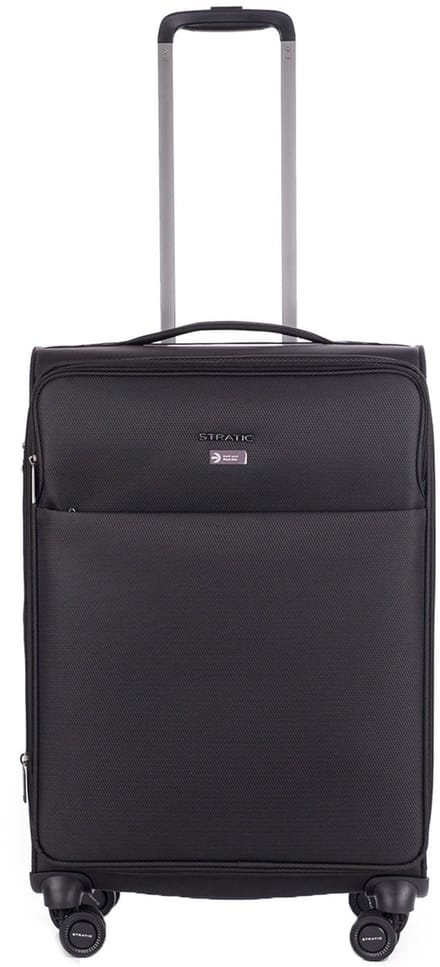 Stratic Light+ - zachte koffer - medium– 68x43x26 cm – 2,5 kg - 61-68 L – lichtgewicht – zwart