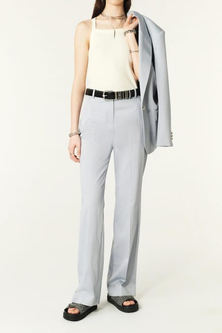 BA&SH Wide Trousers Blueciel Maat: 40 | Pantalons Outlet | Dames | Blauw