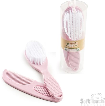 Soft Touch Borstel En Kam Set 2-delig Roze