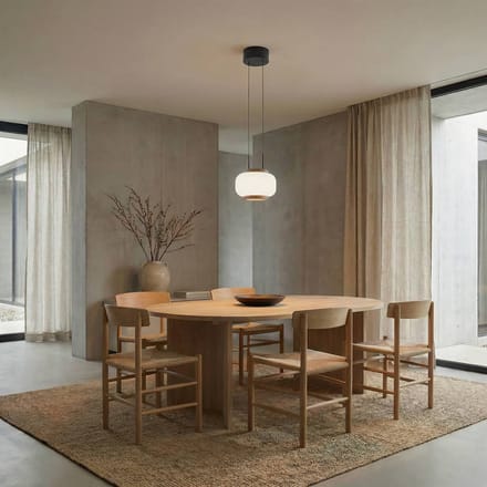 Quitani LED hanglamp Shiro, 1-lamp, in hoogte verstelbaar, glas
