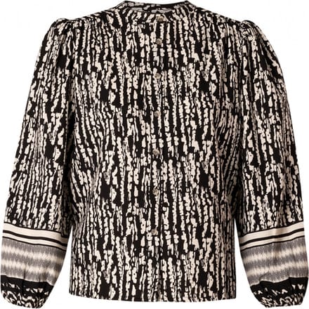 YESTA Bhailey Blouse - Soft Sand/Black - maat X-0(44)