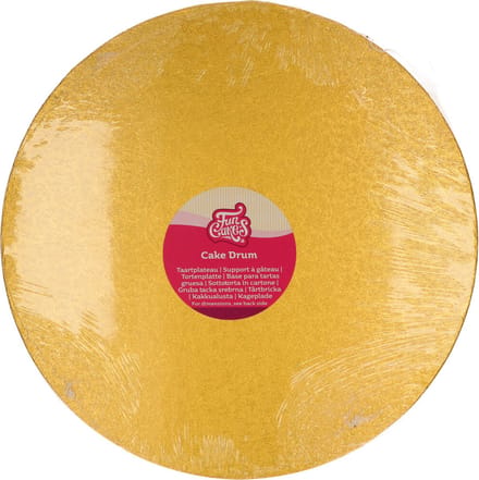 FunCakes Cake Drum Rond - Goud - Ø35,5 cm / 12 mm - Taartonderlegger - Taartkarton