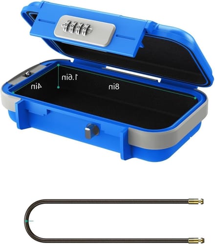 Draagbare Kluis - Combinatieslot Box - Veilige Opslag - Waterdicht Schokbestendig - 24 cm Lengte - Blauw