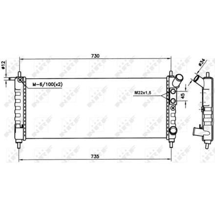 Radiator, motorkoeling NRF 58154