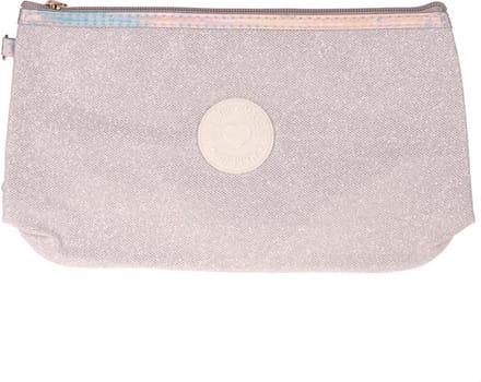 Toilettas Glitter Make-up - Zilvergrijs - Rits & Handgreep - 27x16x9cm