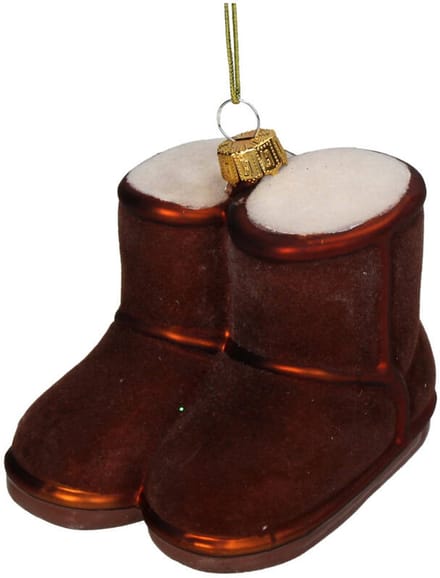 HD Collection kerstornament kerst hanger bruine winter laarzen 8.7 cm