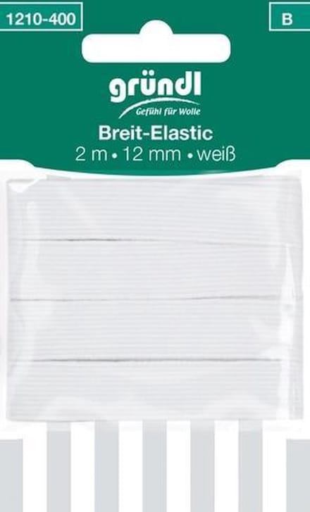 1210-400 Breed elastiek wit 2 m x 12 mm