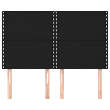 vidaXL - Hoofdbord - zwart - 144x5x118/128 - cm - stof