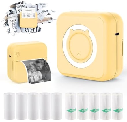 Mini Pocket Printer - Draagbare Thermische Fotoprinter met 10 Rollen Printpapier voor Android en iOS - Inktloze Bluetooth Printer