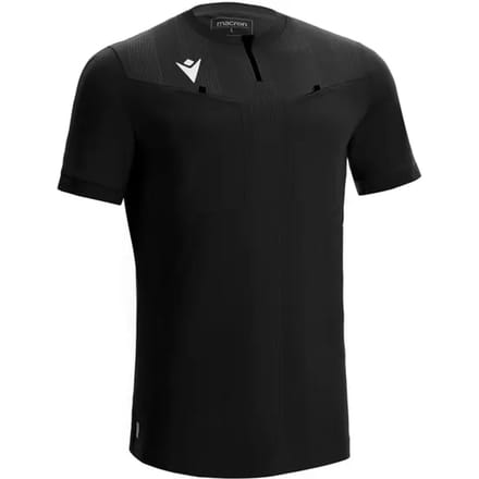 Macron Dienst Scheidsrechtersshirt Korte Mouw Heren - Zwart | Maat: M