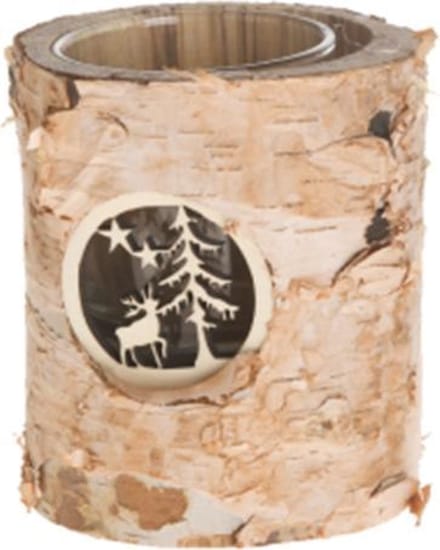 Dijk Natural Collections Berken Kaarsenhouder Natural 11x11x12cm