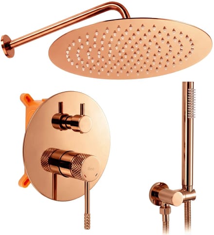 Rea - Inbouw Regendoucheset Venti Copper + Box - 29,5 x 18 x 21,2 cm