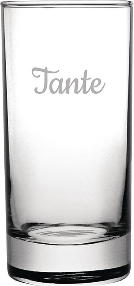 Gegraveerde longdrinkglas 28,5cl Tante