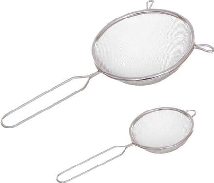 5Five Keukenzeefjes - Set van 2x stuks - 23 en 28 cm - van RVS - Zeefjes - Zeven