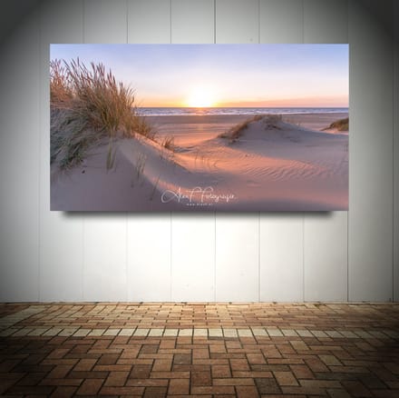 Dibond Schilderij - ZonZeeDuin - (60x30cm)