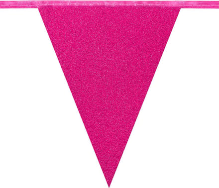 Boland - Kartonnen vlaggenlijn Glitter roze - Glitter & Glamour - Glitter - Glamour - Feestversiering