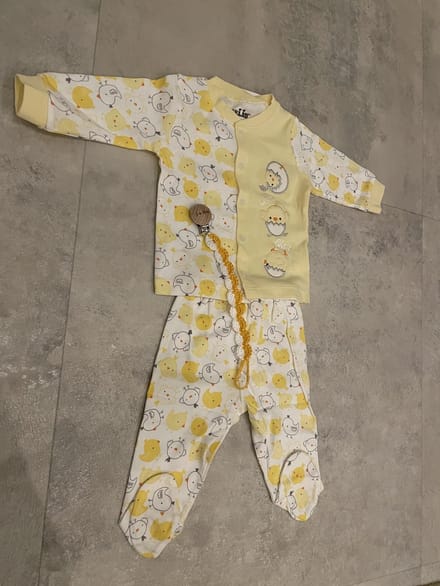 Little chick pyjama jongens/meisjes met handgemaakte Speenkoord - Babykleding