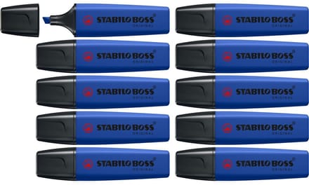 STABILO BOSS ORIGINAL - Markeerstift - Wildflower - Ultramarijn blauw - Doos 10 Stuks