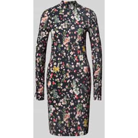 Slim Fit midi-jurk met opstaande kraag