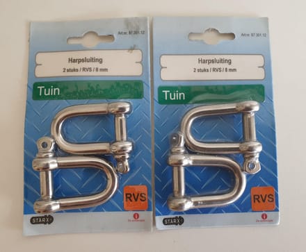 Starx Harpsluiting 4 stuks 8mm RVS - Tuin