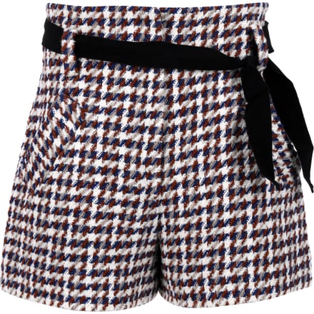 Maje shorts met hoge taille en riem in veelkleurig katoen