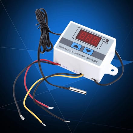 Thermostat Numérique Haute Précision AC220V Contrôleur de Température Interrupteur avec Sonde blanc