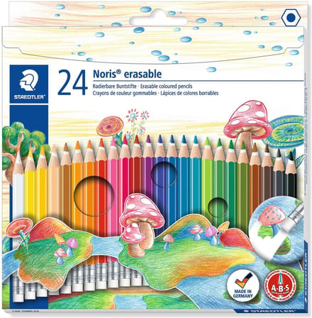 STAEDTLER Uitwisbare kleurpotloden "Noris erasable" - 24 kleuren