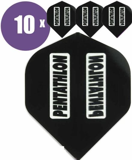 ABC Darts - Dart Flights - Pentathlon Classic Zwart - 10 sets (30 stuks)
