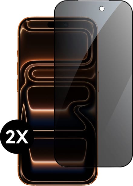 2x Screen protector geschikt voor iPhone 17 Pro Max Screen protector Prive Privacy Glas Gehard Tempered Glass Full Cover - Privacy Screen Protector geschikt voor iPhone 17 Pro Max / iPhone 18 Pro Max screenprotector - Gehard - Beschermglas - 2 stuks
