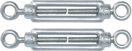 AMIG Spanschroeven/draadspanner met oog/oog - 2x - 7cm - verzinkt staal - 100kg - M5 schroefdraad