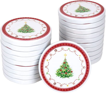 Set van 20 TO 82 kerstdroomdeksels geschikt voor 230ml / 350ml / 435ml potten