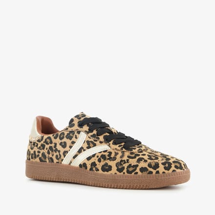 Blue Box bruine dames sneakers met luipaardprint - Maat 41 - Uitneembare zool
