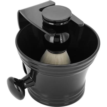 3-IN-1 Scheerkwast Set Met Kwaststandaard & Zeepbakje Mannen Scheerset Gereedschap black