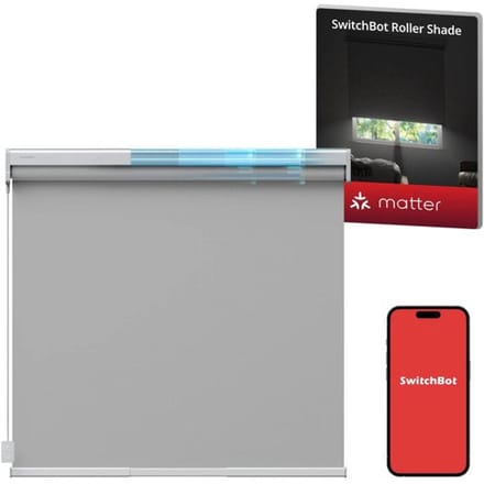 SwitchBot - Verstelbare slimme rolgordijnen voor alle ramen - Large / 110-140cm - Grijs