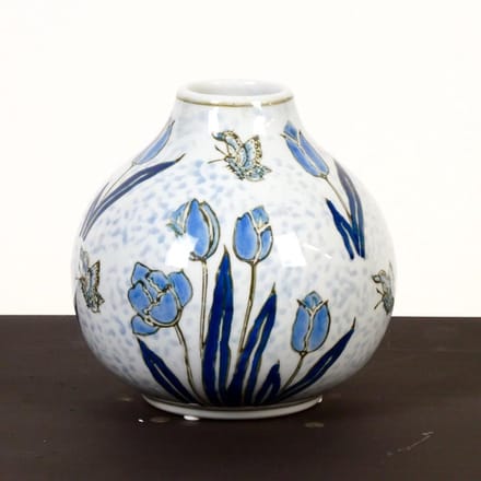 Tulp vaas Vincent - Tulpenvaas - Blauw Wit - Small - Hoogte 16 cm
