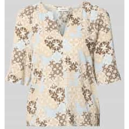 relaxed fit blouse met korte mouwen van viscosemix