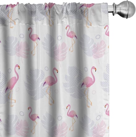 ABAKUHAUS – Hawaii-gordijnen – 2x75x245 cm – microvezel, halfdonkerend, pastelwit