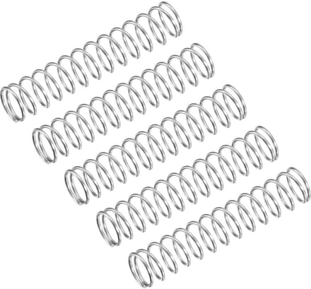 5x Drukveren RVS 304 - Lichte Compressieveer - 9mm Buitendiameter, 45mm Lengte