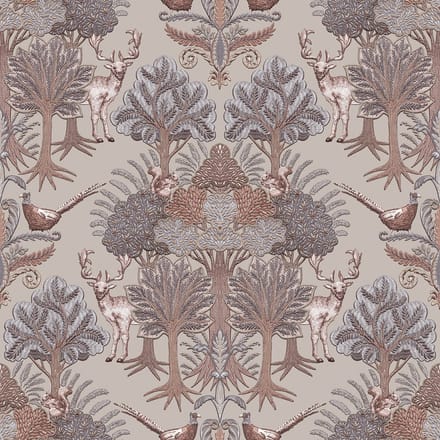 Dutch Wallcoverings - Tapestry Nordic Deer Forest Taupe - TP422302