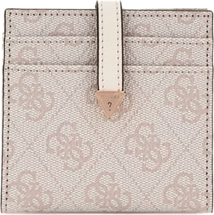 GUESS Kaarthoes Laurel SLG Tab Card Case Dove Logo Crème