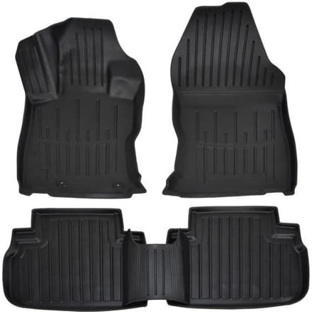 Tapis de sol 3D - SCOUTT - Subaru Forester - Caoutchouc Premium - Résistant à l'eau - Sur mesure noir
