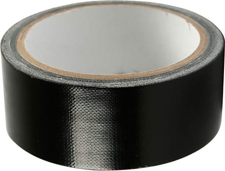 Canvas tape, B: 38 mm, zwart, 25 m/ 1 rol