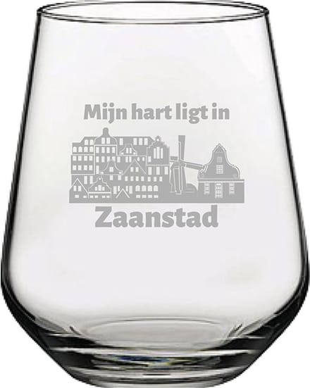 Gegraveerde Drinkglas 42,5cl Zaanstad
